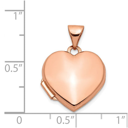 14K Roségold 14K Roségold 15mm Schlicht Herz Medaillon