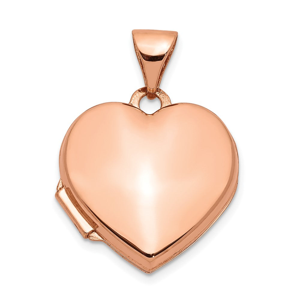 14K Roségold 14K Roségold 15mm Schlicht Herz Medaillon