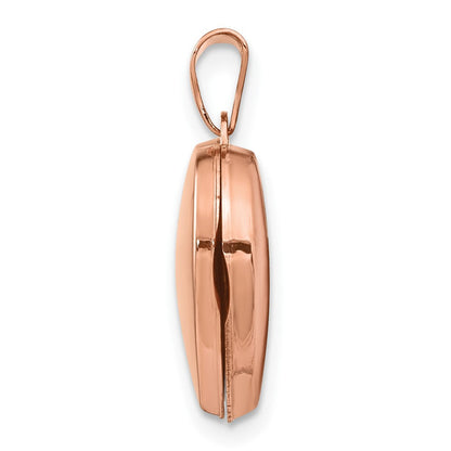 14K Roségold 14K Roségold Diamant Poliert 15mm Herz Medaillon