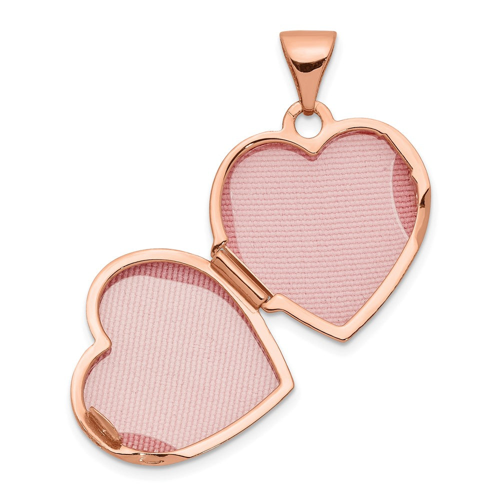 14K Roségold 14K Roségold Diamant Poliert 15mm Herz Medaillon
