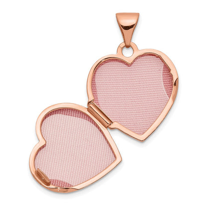 14K Roségold 14K Roségold Diamant Poliert 15mm Herz Medaillon
