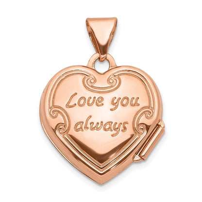 14K Roségold 14K Roségold 15mm Wendbar Herz Medaillon