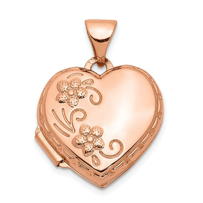 14K Roségold 14K Roségold 15mm Wendbar Herz Medaillon