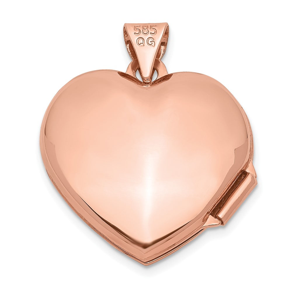 14K Roségold 14K Roségold 18mm Gewölbt Herz Medaillon