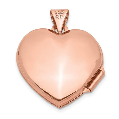 14K Roségold 14K Roségold 18mm Gewölbt Herz Medaillon