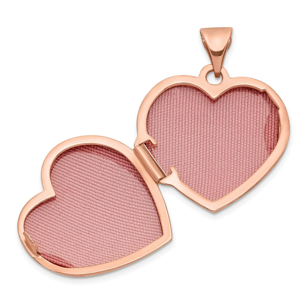 14K Roségold 14K Roségold 18mm Gewölbt Herz Medaillon