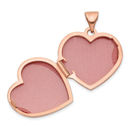 14K Roségold 14K Roségold 18mm Gewölbt Herz Medaillon