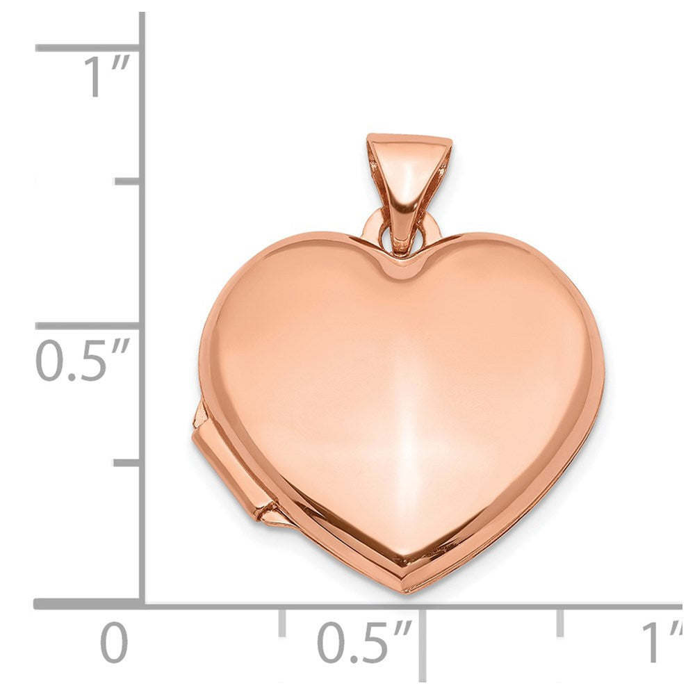 14K Roségold 14K Roségold 18mm Gewölbt Herz Medaillon