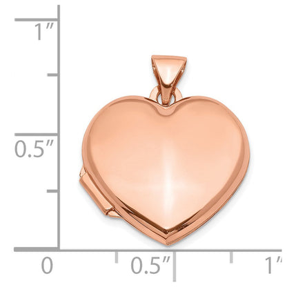14K Roségold 14K Roségold 18mm Gewölbt Herz Medaillon