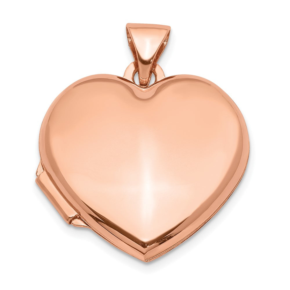 14K Roségold 14K Roségold 18mm Gewölbt Herz Medaillon