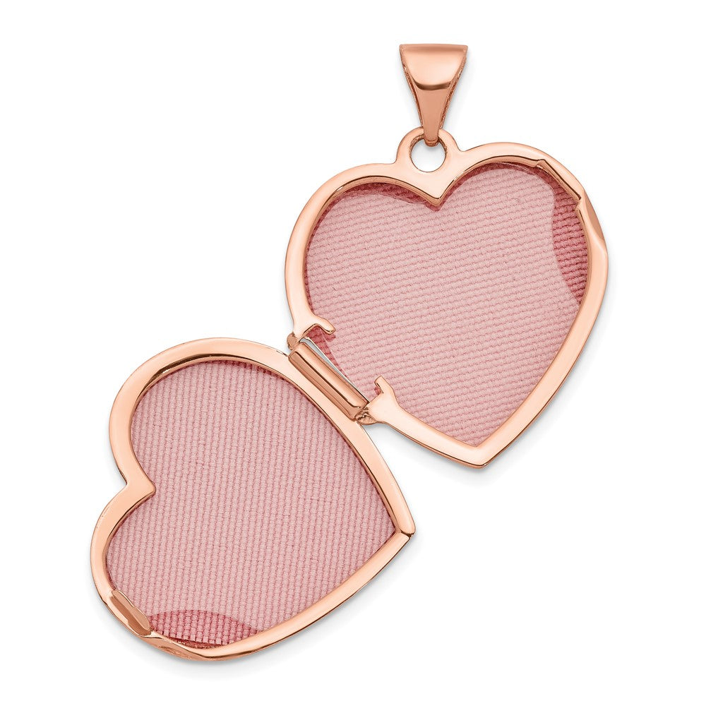 14K Roségold 14K Roségold 18mm Scrolled Liebe You Immer Herz Medaillon