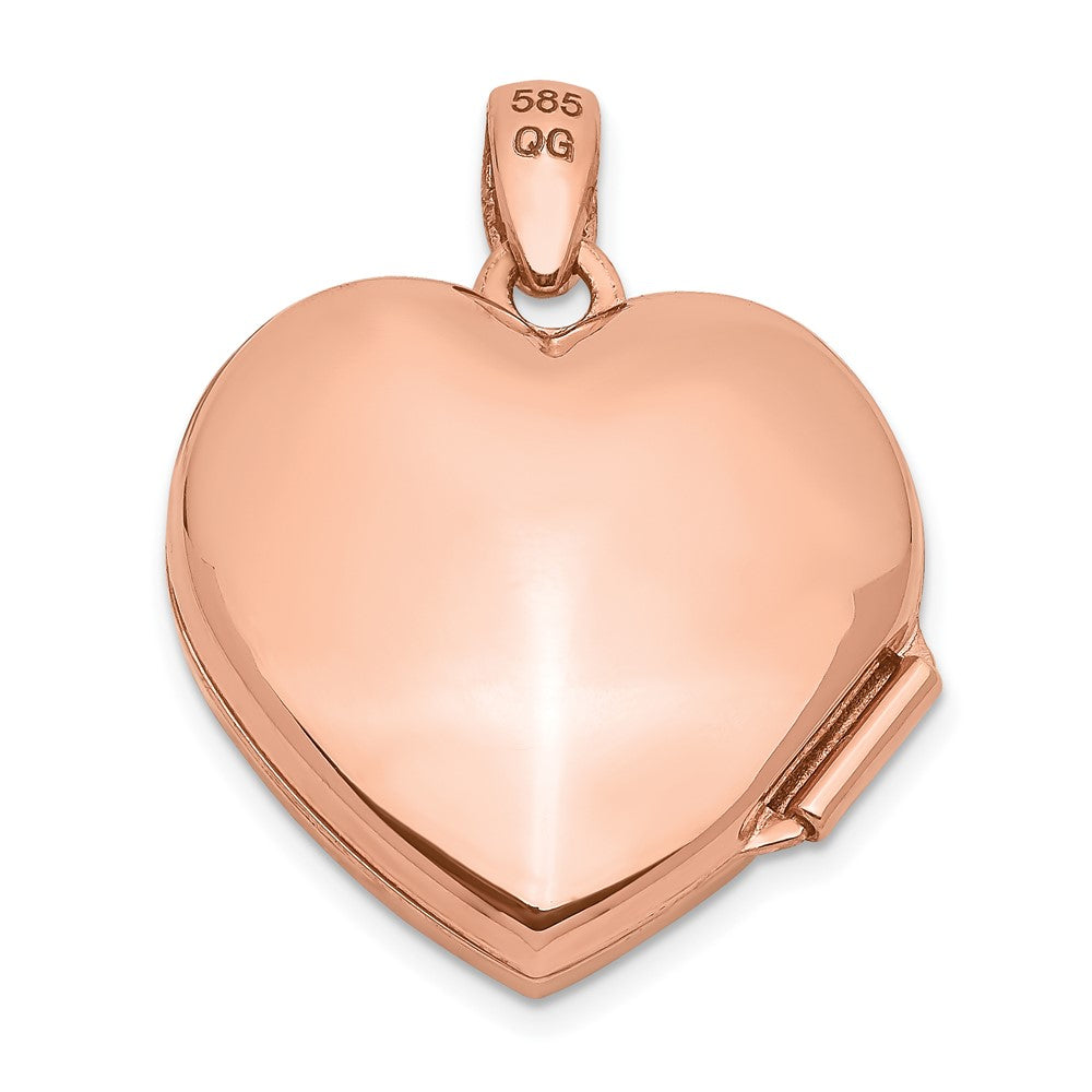 14K Roségold 14K Roségold mit Diamant Vintage 18mm Herz Medaillon