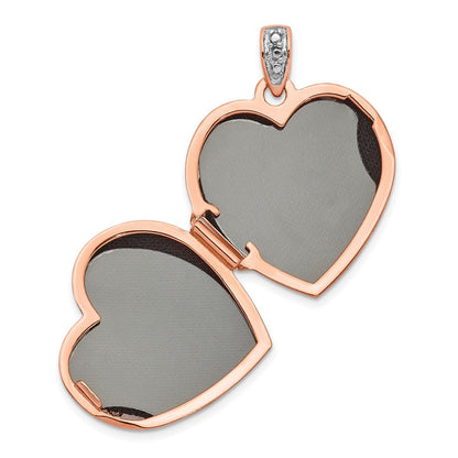 14K Roségold 14K Roségold mit Diamant Vintage 18mm Herz Medaillon