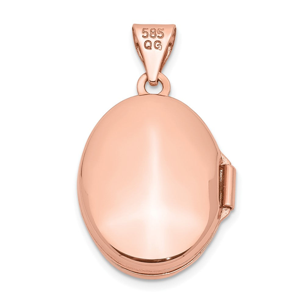 14K Roségold 14K Roségold 17mm Diamant Oval Medaillon