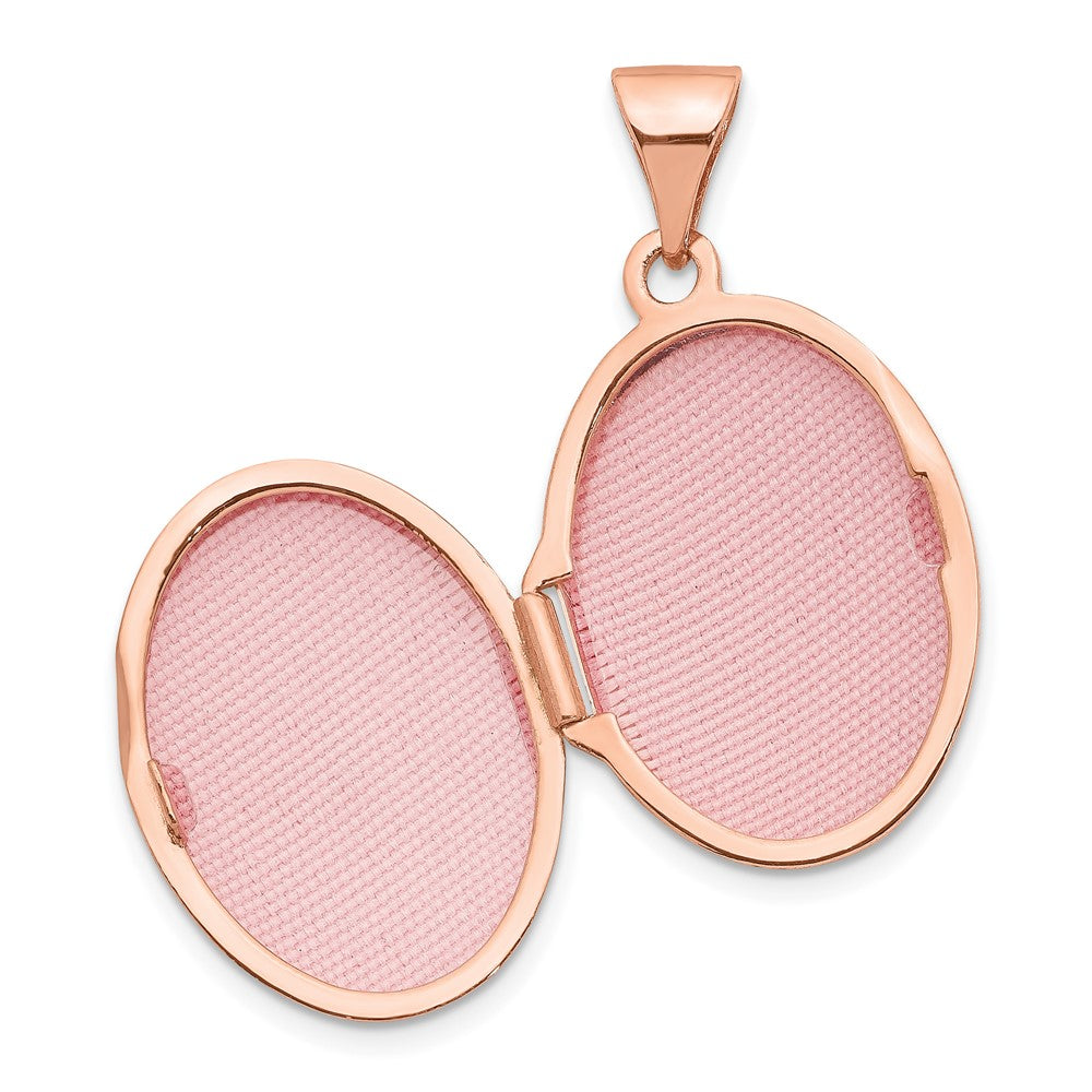 14K Roségold 14K Roségold 17mm Diamant Oval Medaillon
