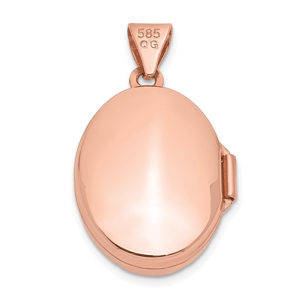 14K Roségold 14K Roségold 17mm Ranke Oval Medaillon