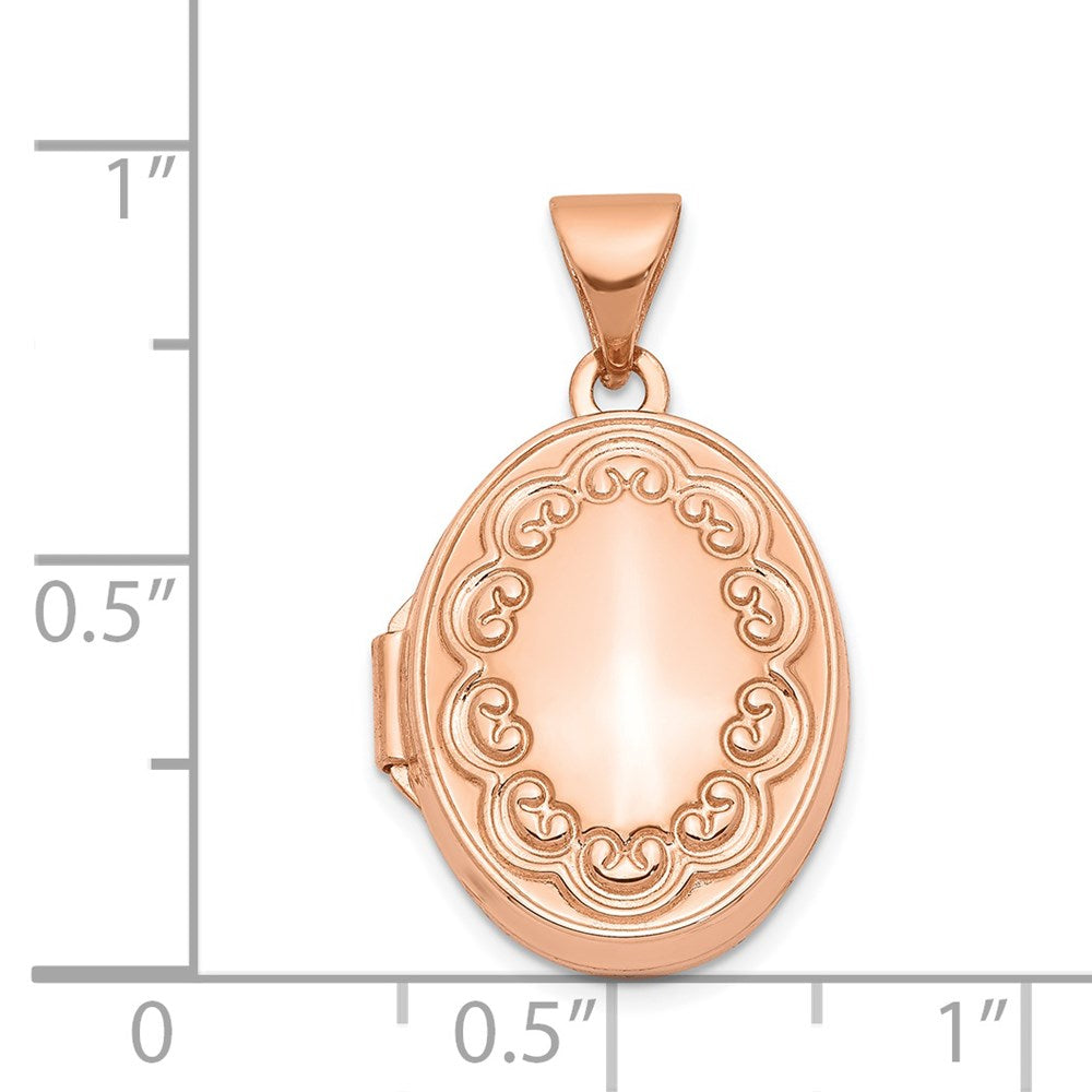 14K Roségold 14K Roségold 17mm Ranke Oval Medaillon