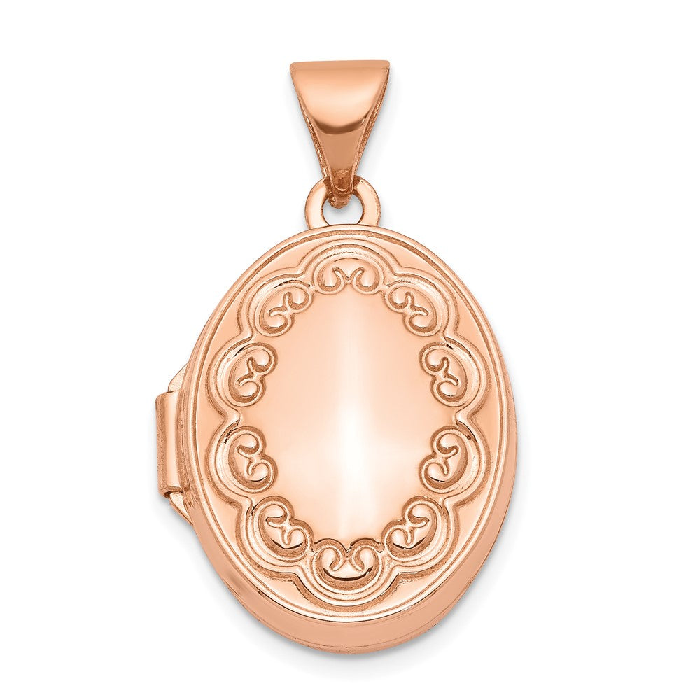 14K Roségold 14K Roségold 17mm Ranke Oval Medaillon