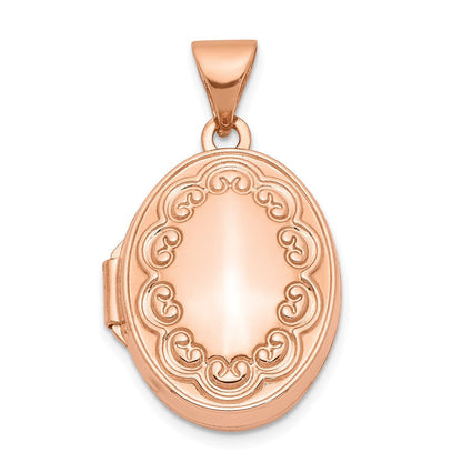 14K Roségold 14K Roségold 17mm Ranke Oval Medaillon