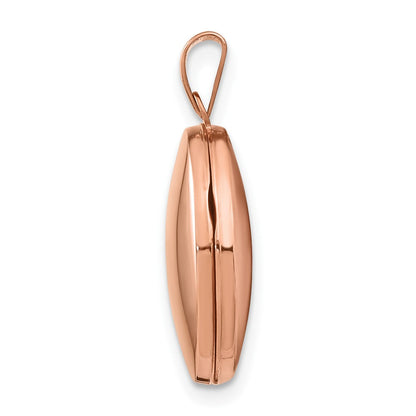 14K Roségold 14K Roségold Poliert 17mm Schlicht Oval Medaillon