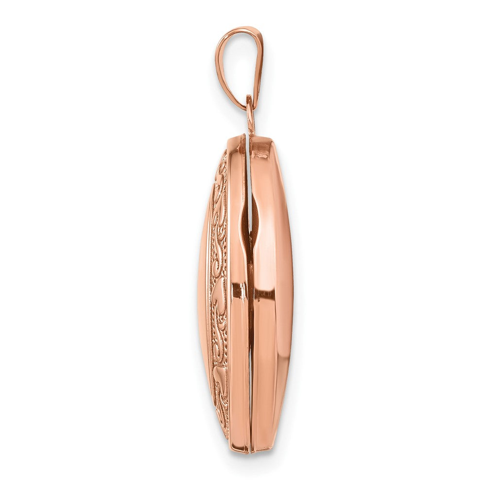 14K Roségold 14K Roségold Herz Design Rand 21mm Oval Medaillon