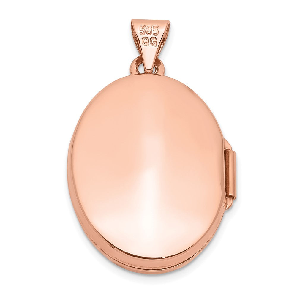 14K Roségold 14K Roségold Herz Design Rand 21mm Oval Medaillon