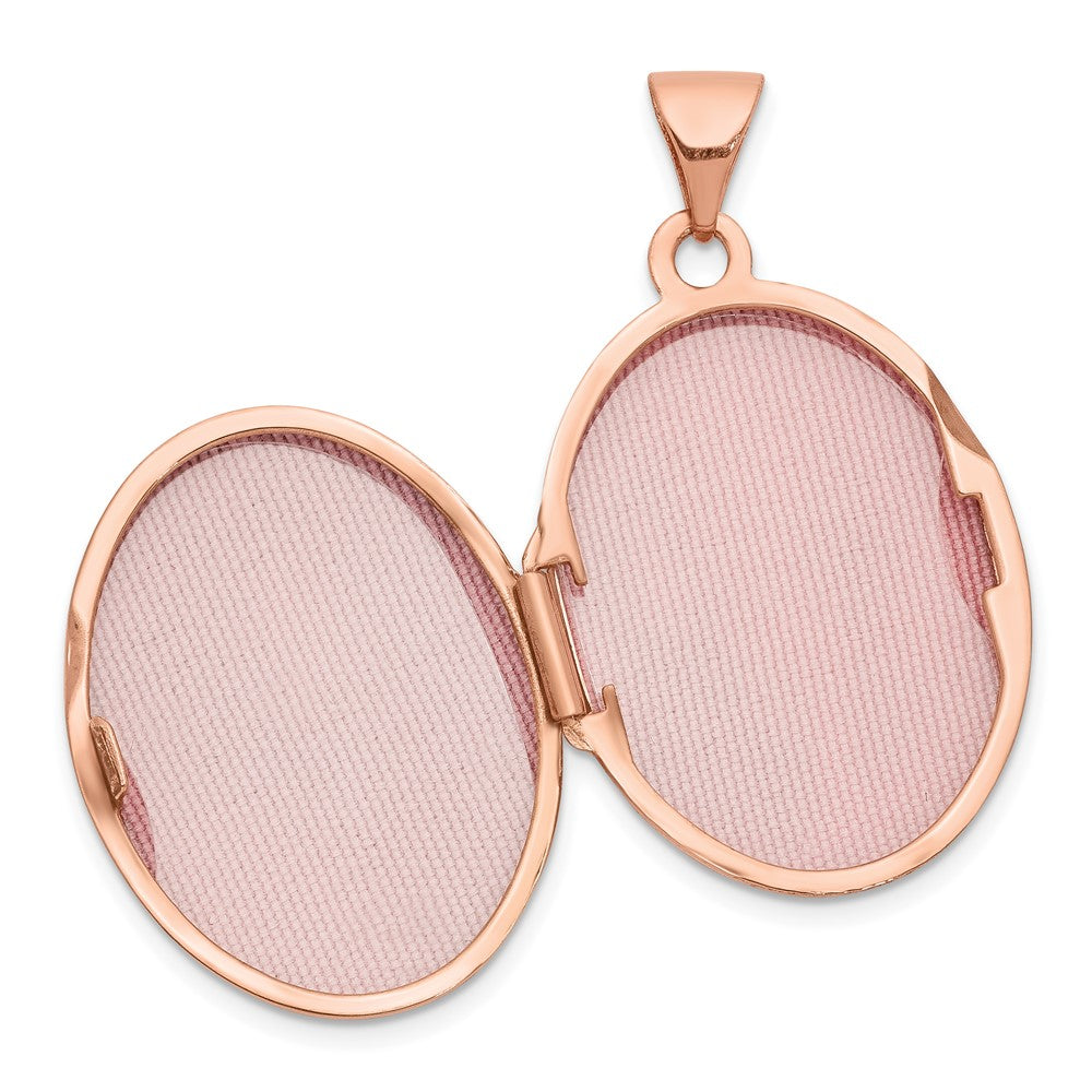 14K Roségold 14K Roségold Herz Design Rand 21mm Oval Medaillon