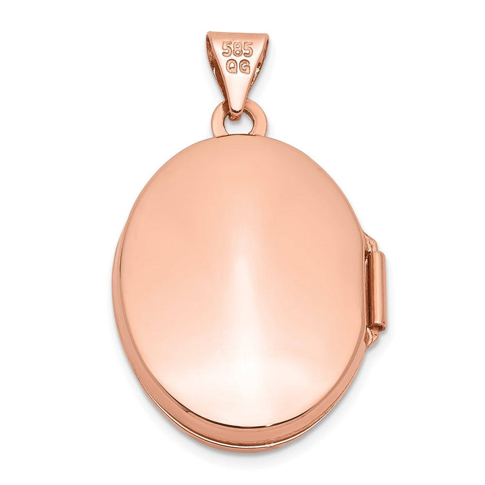 14K Roségold 14K Roségold Ranke Design 21mm Oval Medaillon