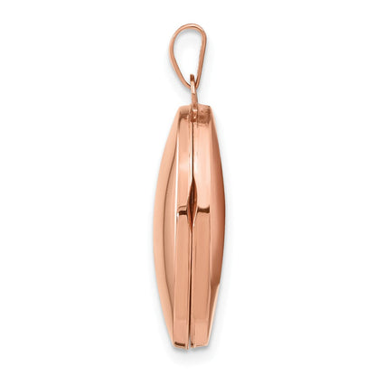 14K Roségold 14K Roségold Poliert 21mm Oval Medaillon