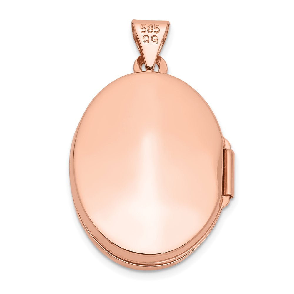14K Roségold 14K Roségold Poliert 21mm Oval Medaillon