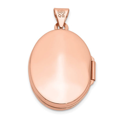 14K Roségold 14K Roségold Poliert 21mm Oval Medaillon