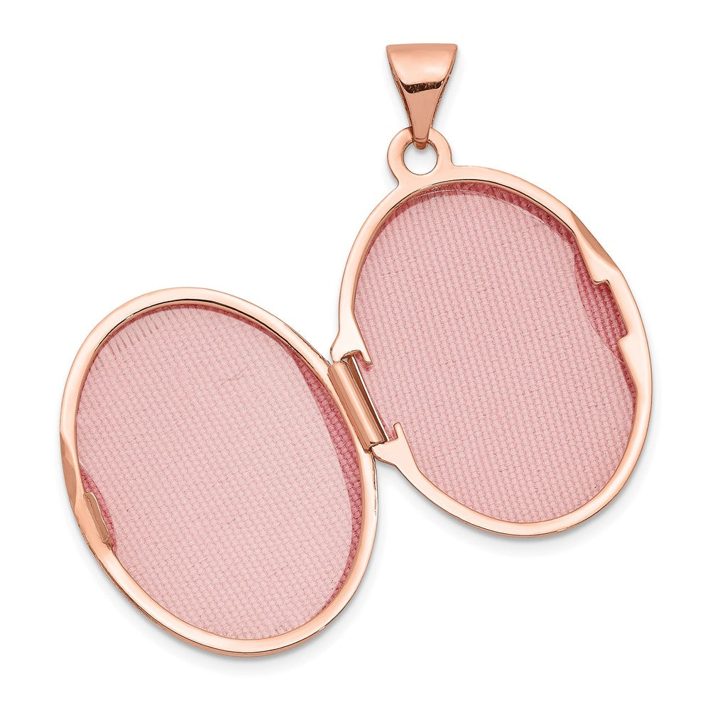 14K Roségold 14K Roségold Poliert 21mm Oval Medaillon