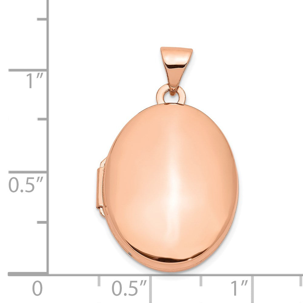 14K Roségold 14K Roségold Poliert 21mm Oval Medaillon