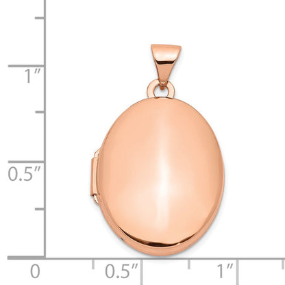 14K Roségold 14K Roségold Poliert 21mm Oval Medaillon