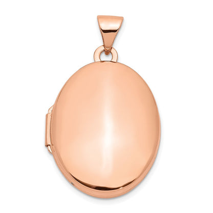14K Roségold 14K Roségold Poliert 21mm Oval Medaillon