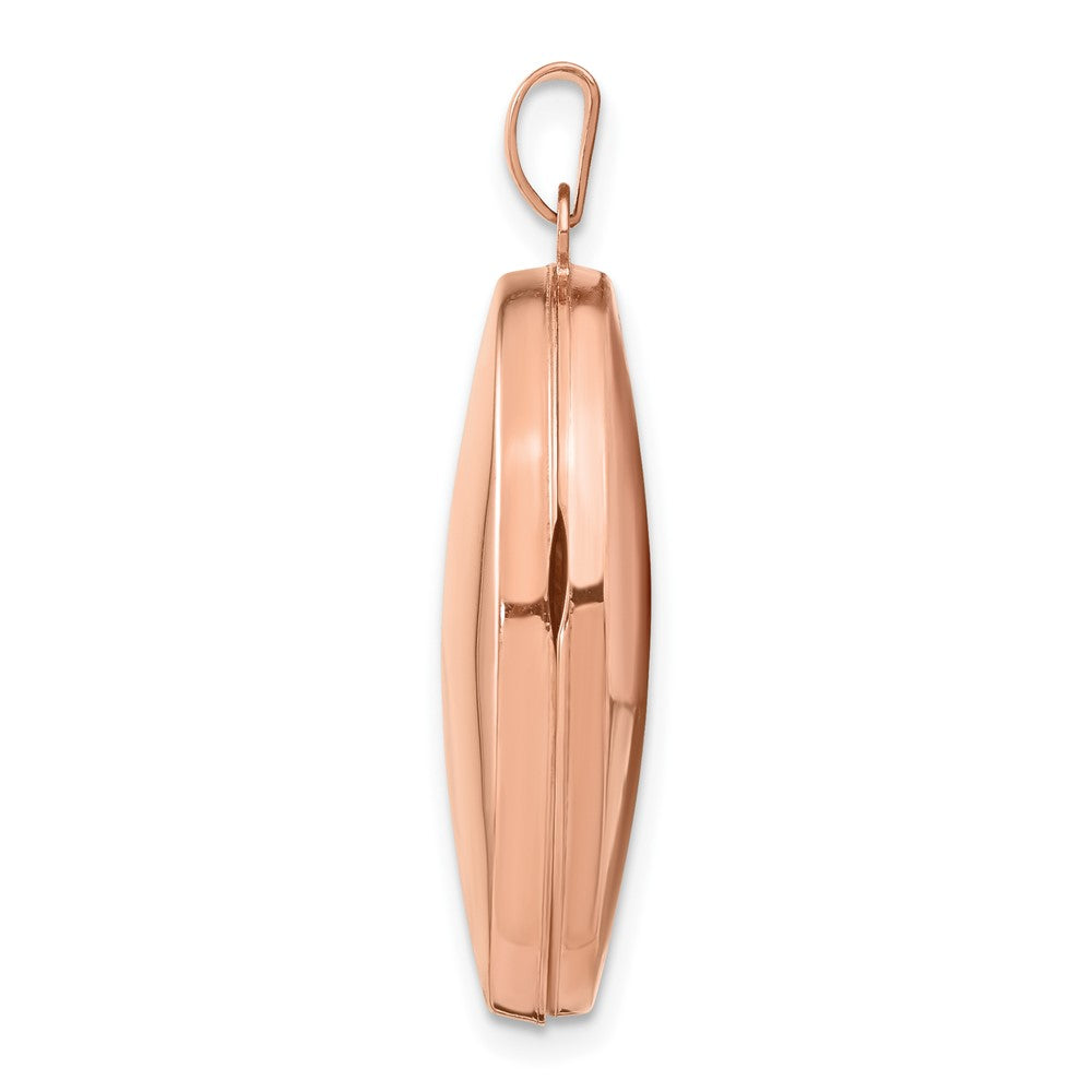 14K Roségold 14K Roségold Poliert 26mm Gewölbt Oval Medaillon