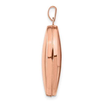 14K Roségold 14K Roségold Poliert 26mm Gewölbt Oval Medaillon