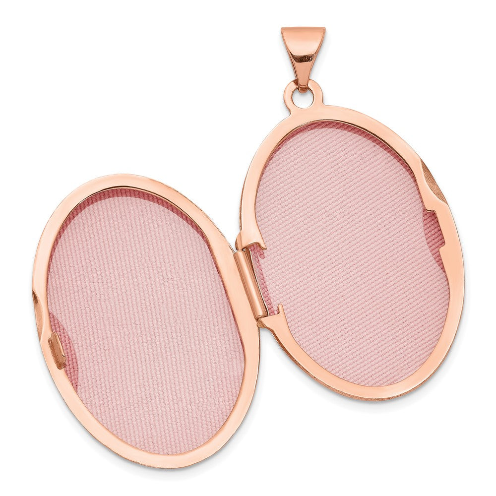 14K Roségold 14K Roségold Poliert 26mm Gewölbt Oval Medaillon