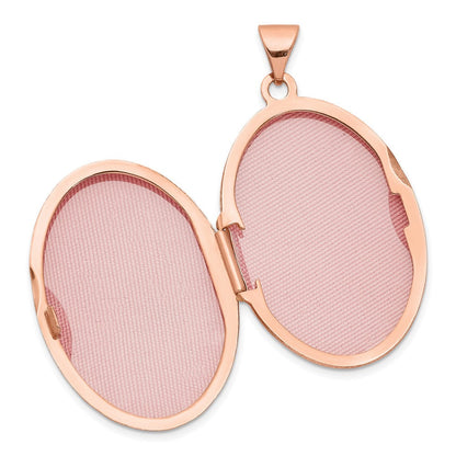 14K Roségold 14K Roségold Poliert 26mm Gewölbt Oval Medaillon