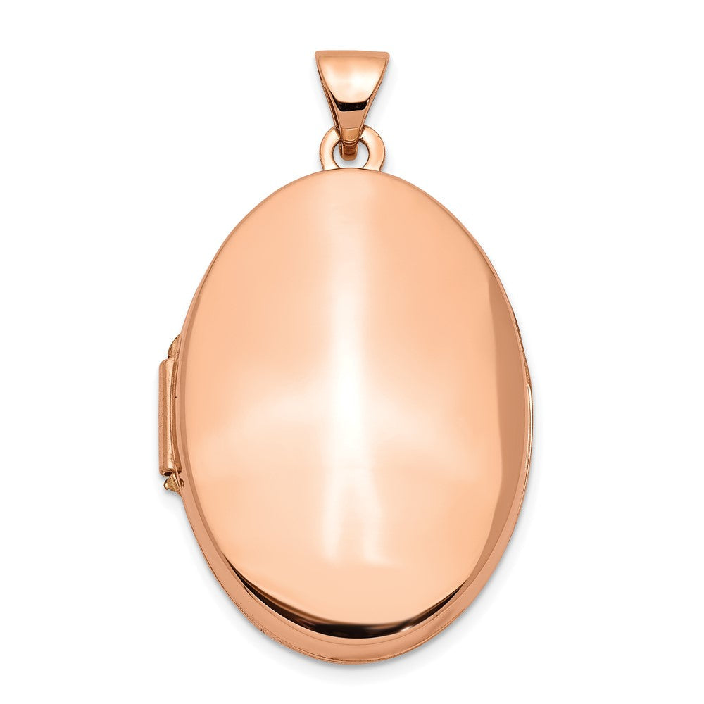 14K Roségold 14K Roségold Poliert 26mm Gewölbt Oval Medaillon