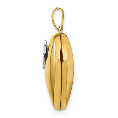 14K Bicolor 14K Bicolor 18mm Schmetterling Herz Medaillon