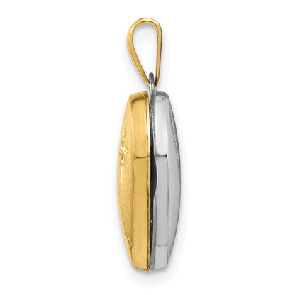 14K Bicolor 14K Bicolor 15mm Wendbar Diamant Herz Medaillon
