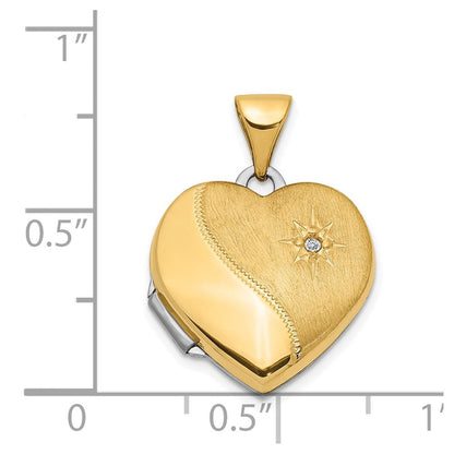 14K Bicolor 14K Bicolor 15mm Wendbar Diamant Herz Medaillon