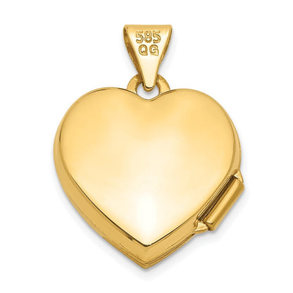 14K Gelbgold 14K 15mm Halb Ranke Design Herz Medaillon