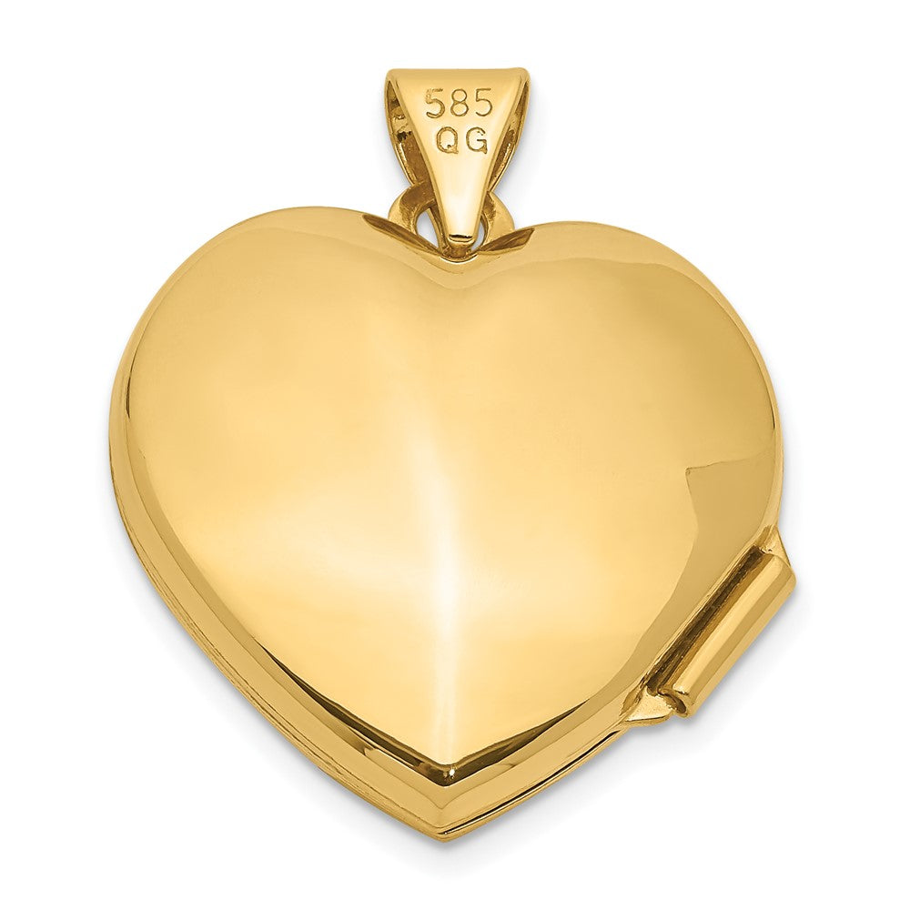 14K Gelbgold 14K 18mm Baum Herz Medaillon