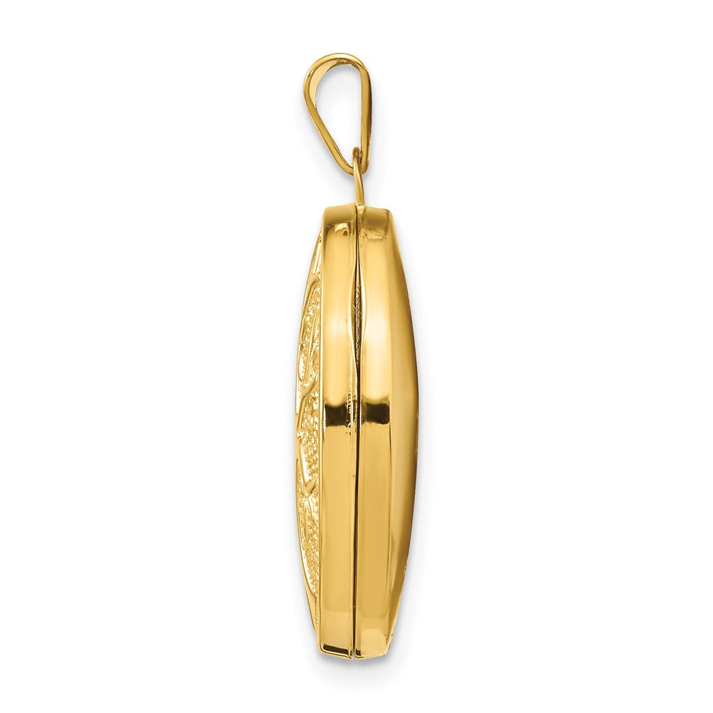 14K Gelbgold 14ky 21x16mm Oval Baum Medaillon