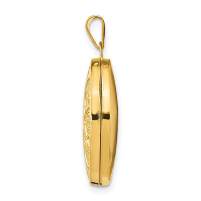 14K Gelbgold 14ky 21x16mm Oval Baum Medaillon