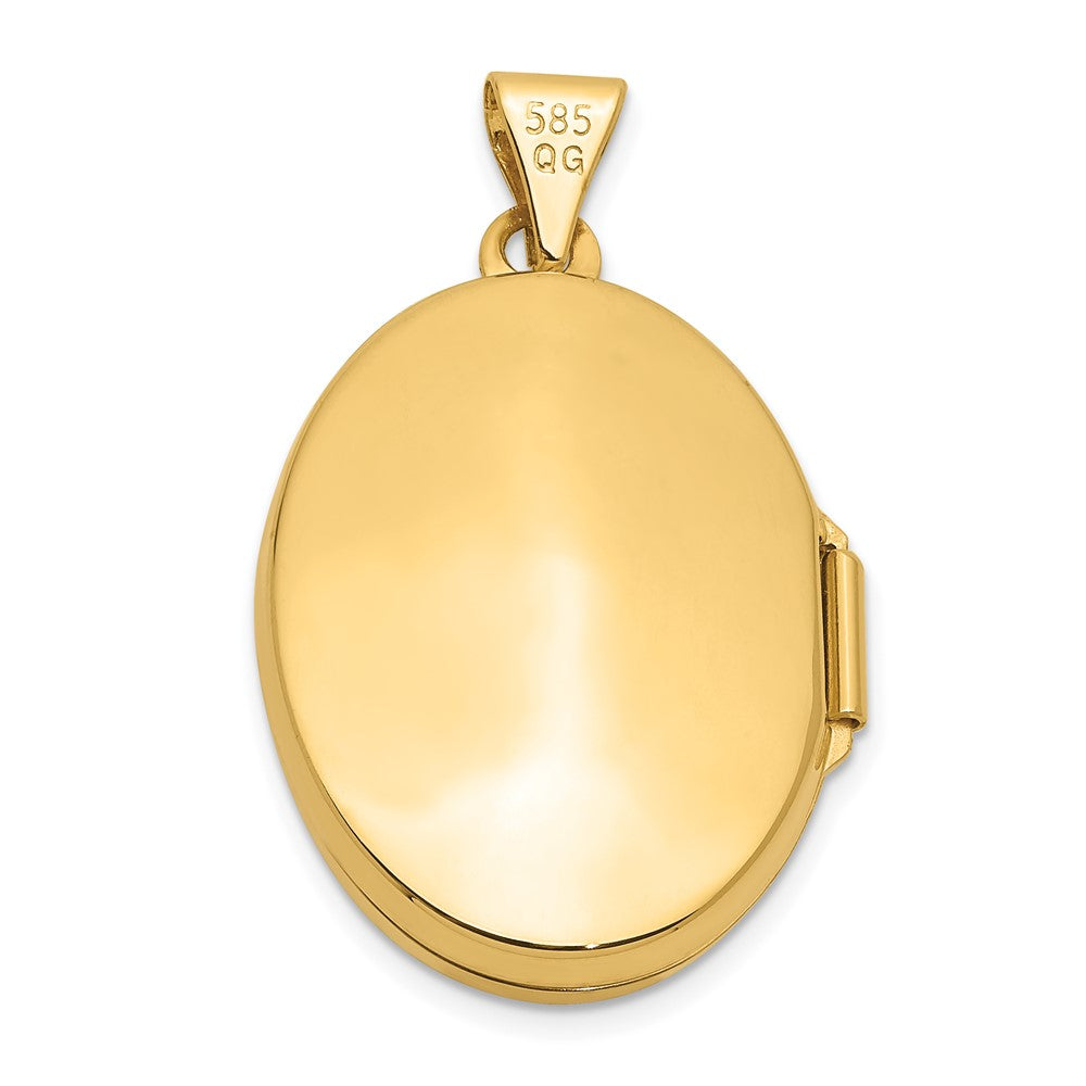 14K Gelbgold 14ky 21x16mm Oval Baum Medaillon