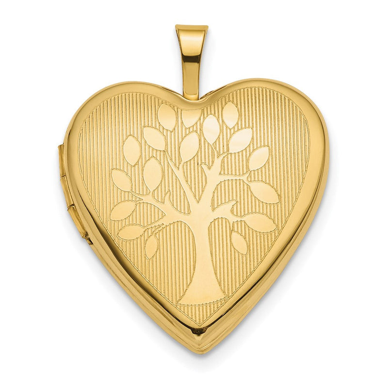 14K Gelbgold 14K 20mm Baum Herz Medaillon