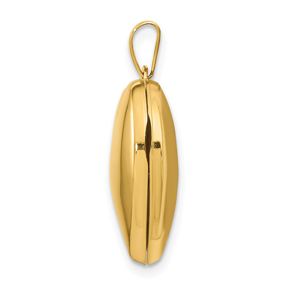 14K Gelbgold 14K 18mm Gewölbt Schlicht Herz Medaillon